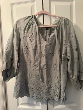 Women's Eyelet Peasant Blouse